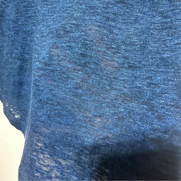 Madewell Blue Long Sleeves 100% Linen Boxy Tee Size Small - Picture 4 of 8